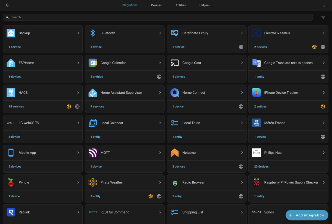 Home Assistant integrations